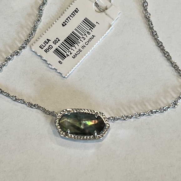 NWT Kendra Scott Retired Elisa Necklace Black Pearl & Silver SOLD OUT Gorgeous! - Picture 3 of 15